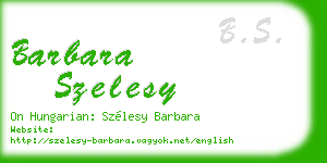 barbara szelesy business card